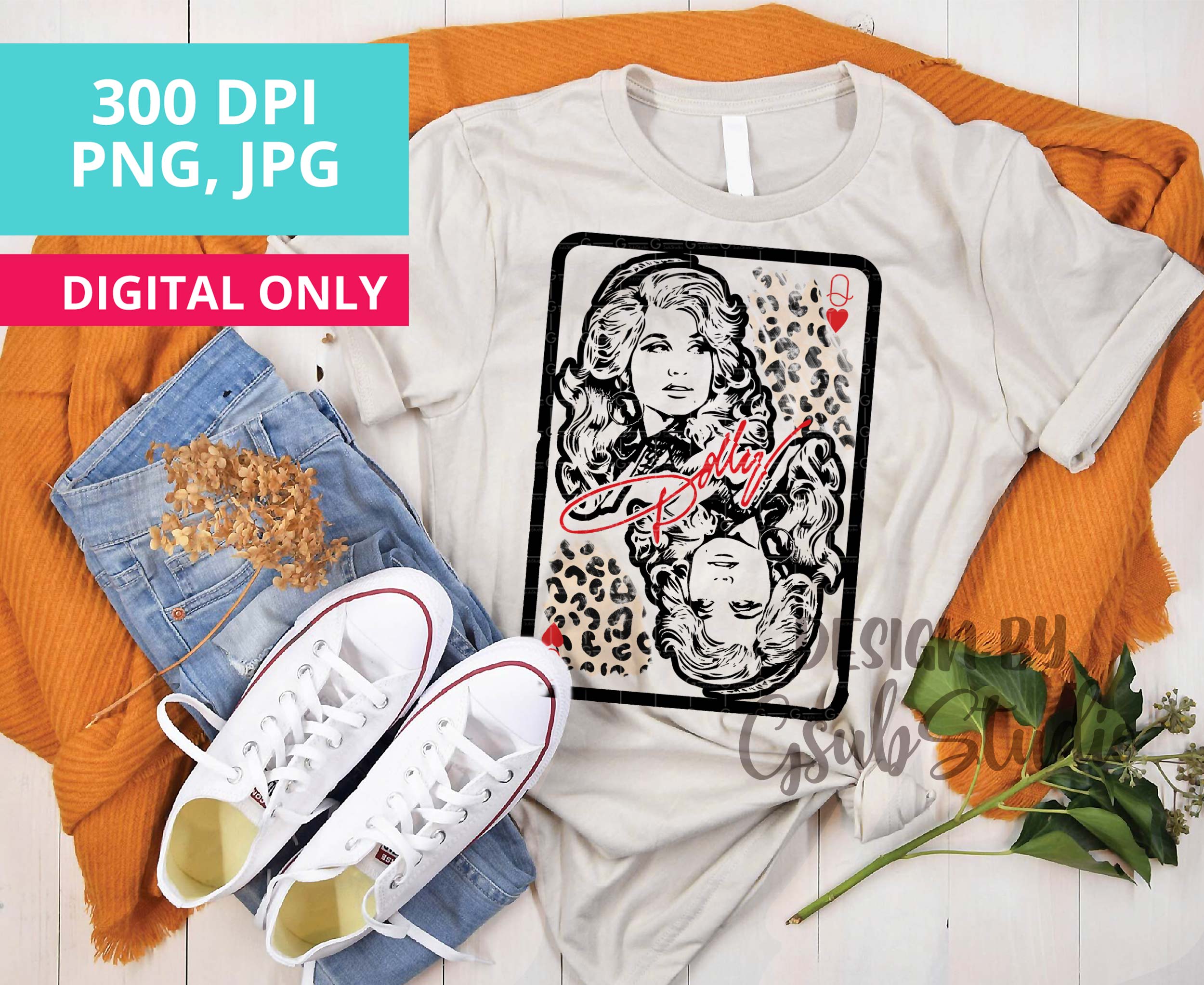 Dolly Parton Queen Of Hearts Png Sublimation Design