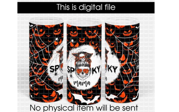 Spooky mama straight 20oz Skinny Tumbler Sublimation Design black