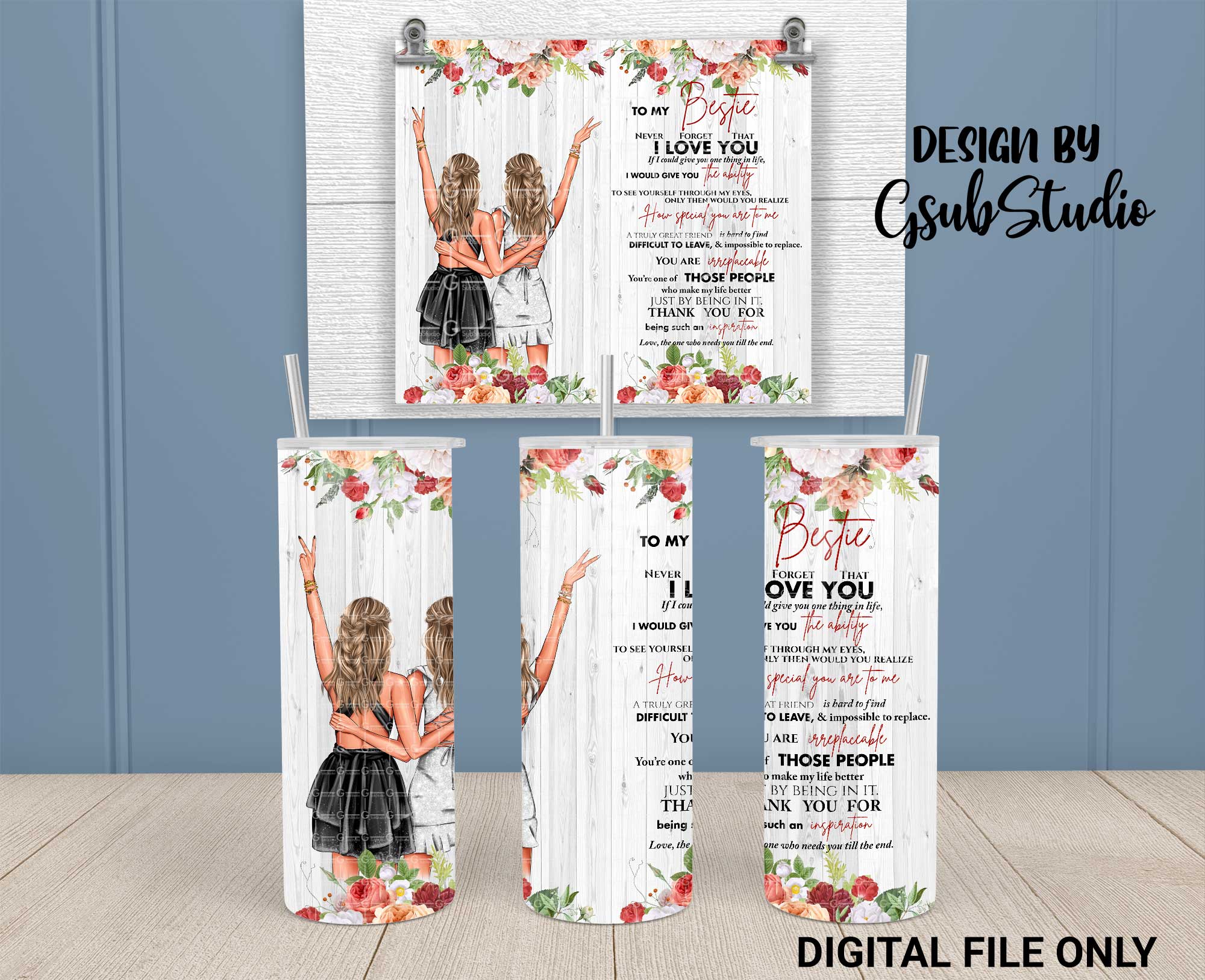 You Are My Person To My Bestie 20oz Skinny Tumbler wrap, Blonde Besties sublimation design, Digital Download, Sublimation, PNG Digital