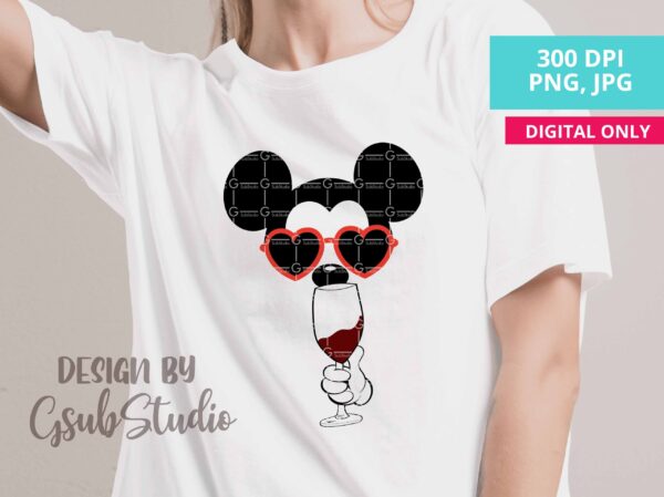 Minnie Mickey drink PNG Sublimation, Mickey Mouse beer PNG, Minnie mouse wine PNG, PNG, Couple t-shirt design, - Image 3