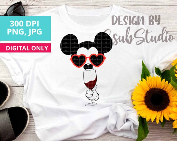 Minnie Mickey drink PNG Sublimation, Mickey Mouse beer PNG, Minnie mouse wine PNG, PNG, Couple t-shirt design, - Image 5