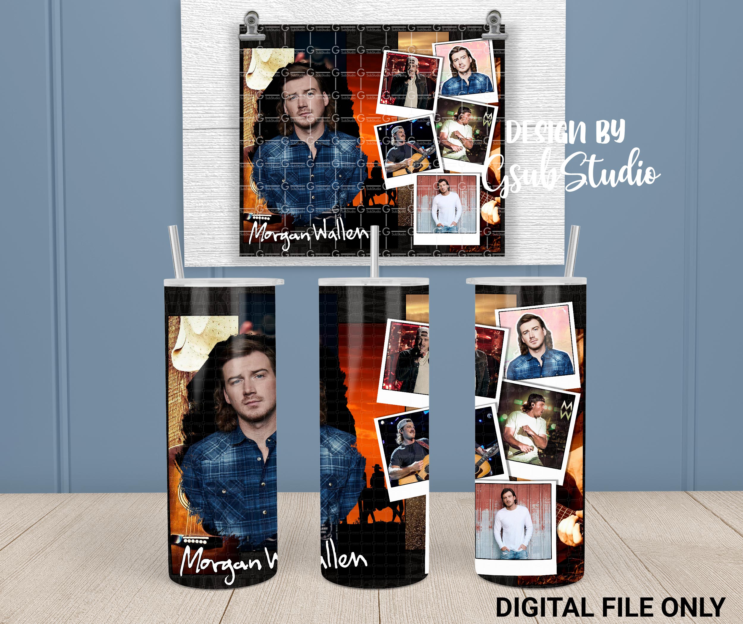 Morgan Wallen 20oz tumbler wrap, 2023 Morgan Wallen Design