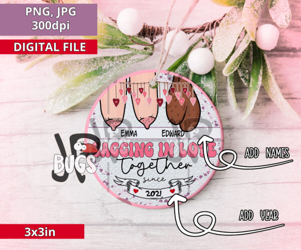 Personalized Ornament Sagging in love together Valentine's Day - Image 9