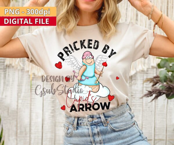 Cupid penis Pricked by Cupid's Arrow Adult Valentines Day Funny Adult Sublimation Design Digital download Dirty Valentine's Day t-shirt design, Naughty