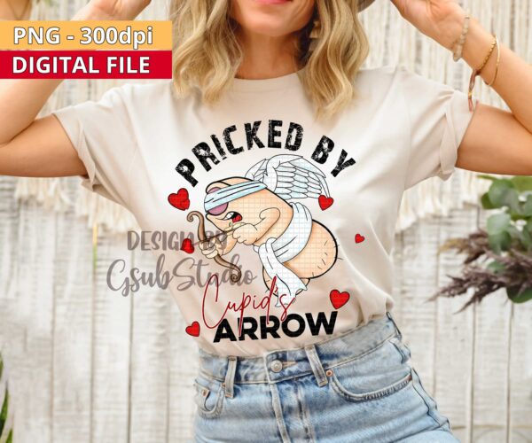 Valentine's Day Adult t-shirt design Cupid penis Pricked by Cupid's Arrow PNG Adult Funny Adult Sublimation Design Digital download Dirty Valentine's Day